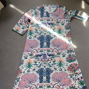 Tuckernuck Colorful Floral Peacock Patterned Maxi Dress